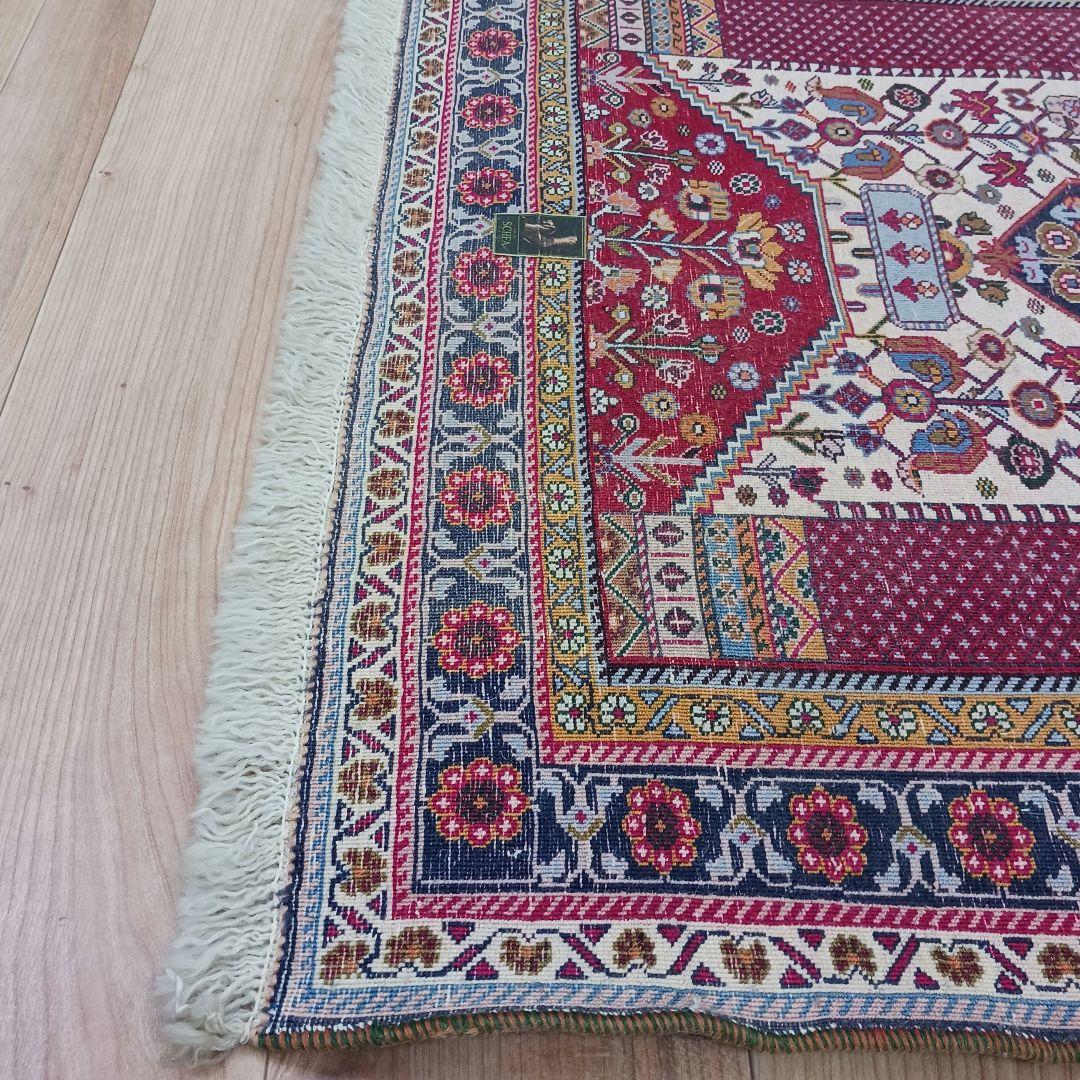 Y2762-1 ペルシャ絨毯 ウール 手織り 122×81㎝ ラグ マット