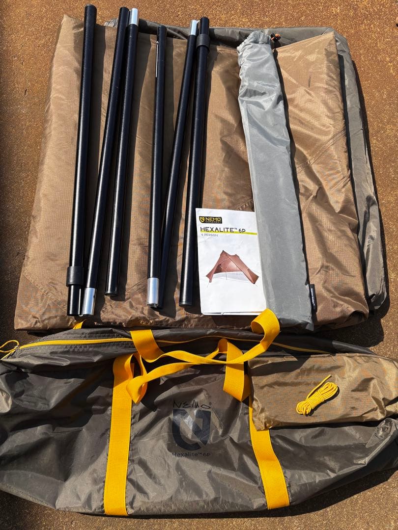 ニーモ　ヘキサ6p ポール2本　二股ポール部品1つ