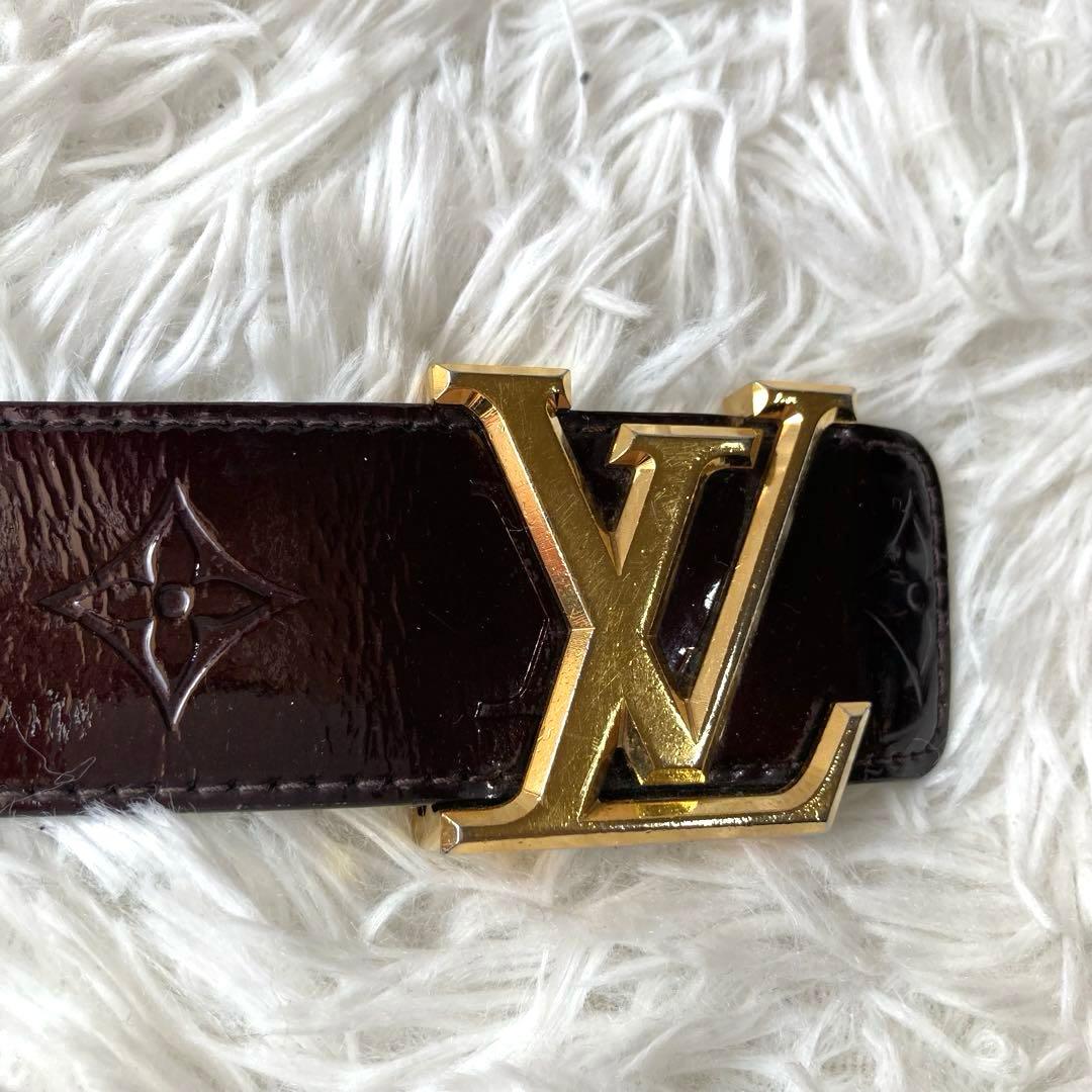LOUIS VUITTON ルイヴィトン モノグラムヴェルニ ベルト ボルドー