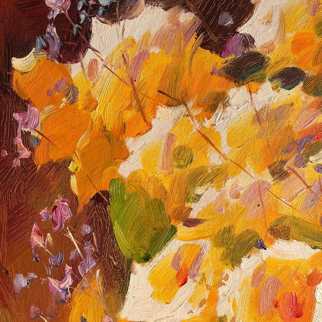 ★特大★ 手書き油絵 花瓶の花 肉筆絵画 インテリア 油彩画