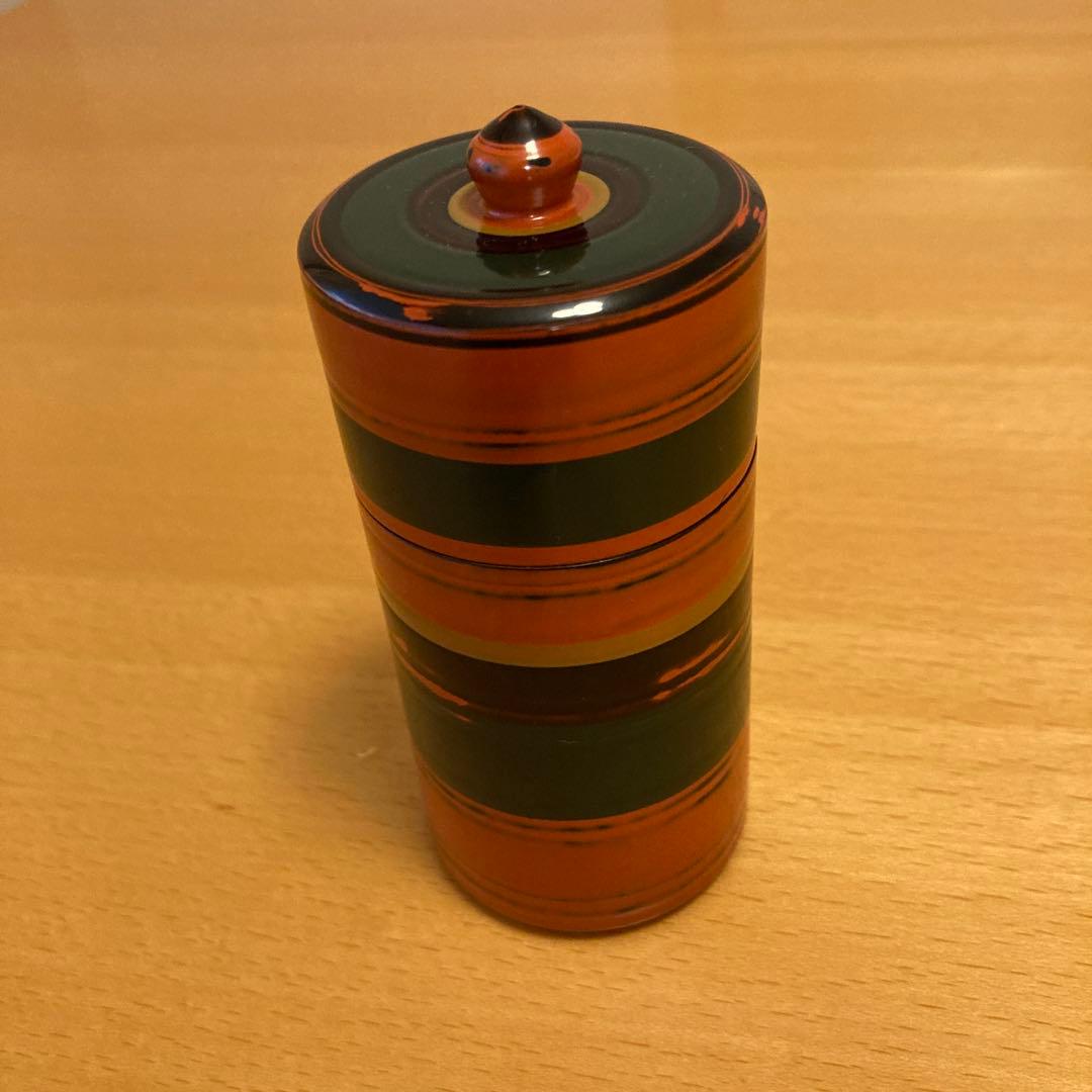 茶道具 莨盆用　独楽巻莨入 宝寿飾 道場宗廣