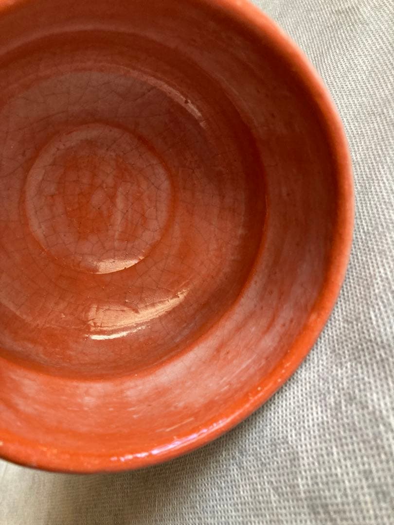 楽焼　抹茶碗　赤楽　吉村楽入　茶道具