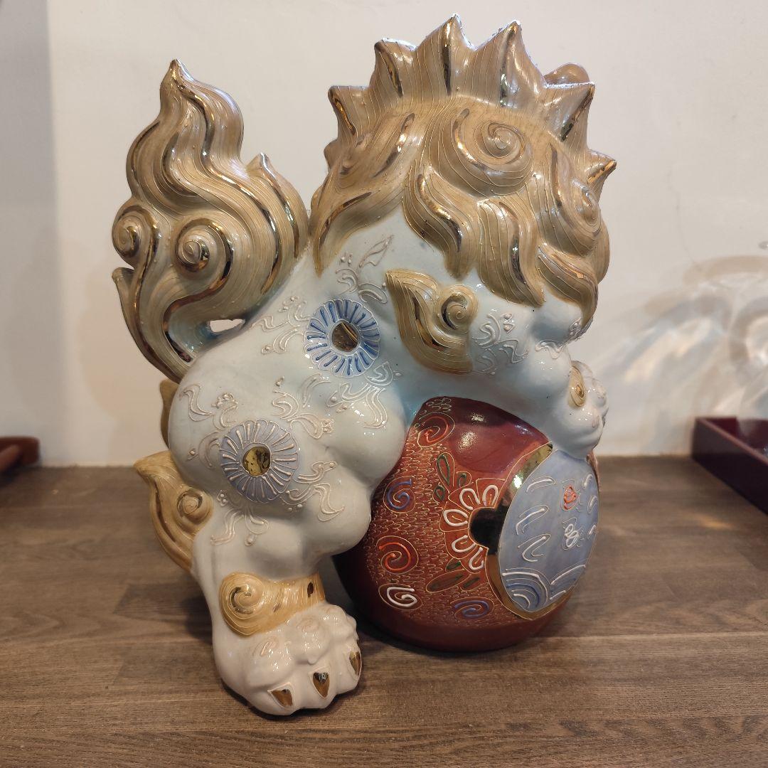 陶器製 獅子の置物