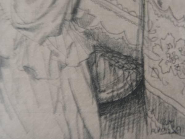 小磯良平、【腰かける婦人】、希少な大判額装用画集より、美品、新品額装付