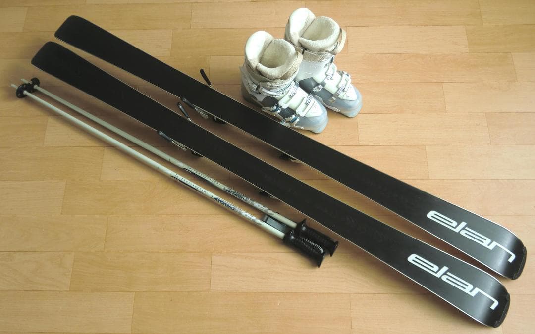 ■■送料無料■ELAN■女性用スキーセット■板158靴25-25.5■メンテ付■
