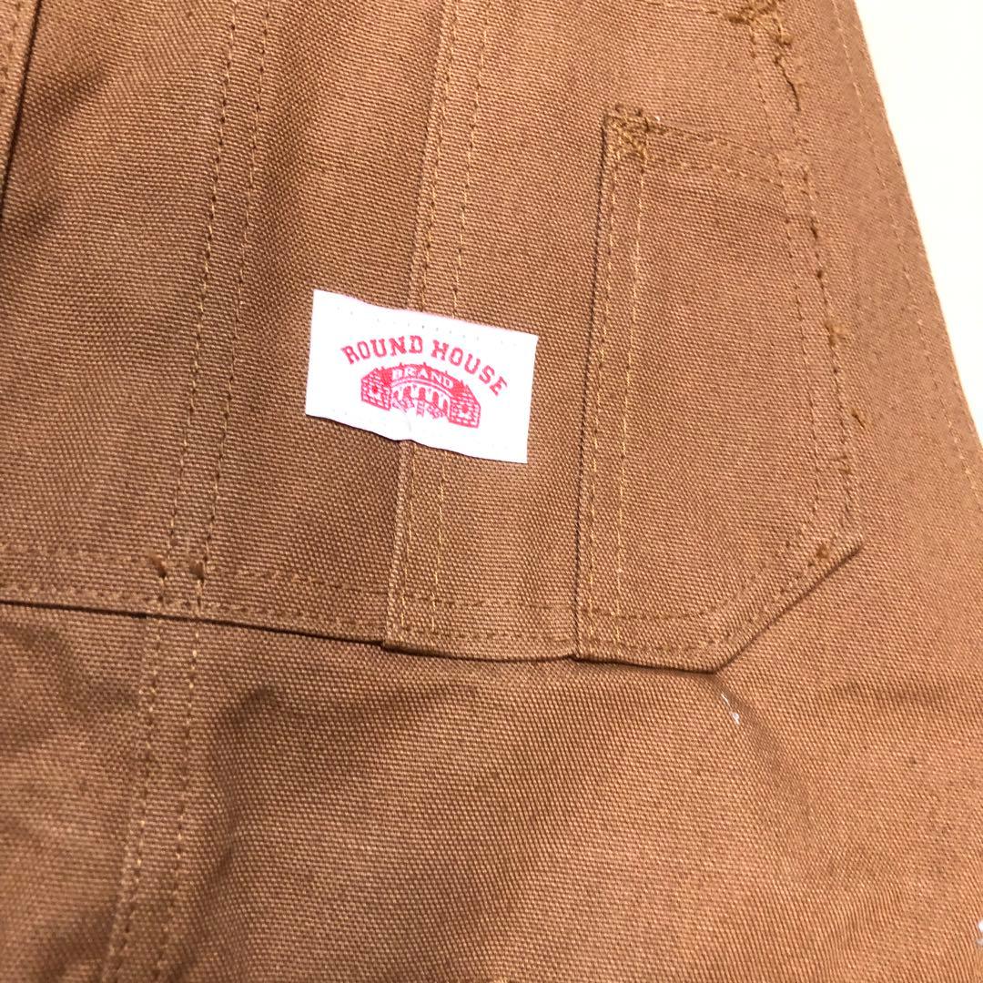 美品32×32 アメリカ製！ラウンドハウス　ダブルニーオーバーオール i66s