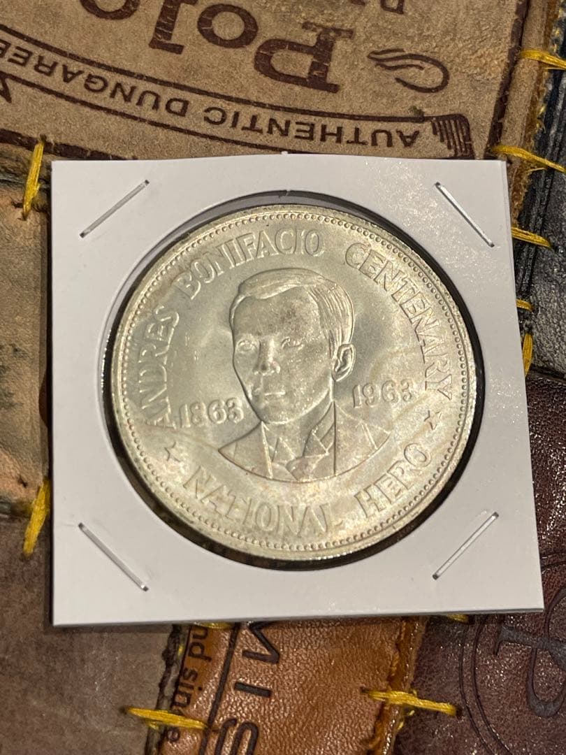 フィリピン　1963年　100周年　1ペソ　銀貨