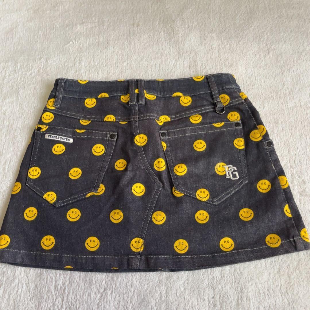 美品　パーリーゲイツ　セットアップ　にこ　スマイル　パーカー　スカート　デニム