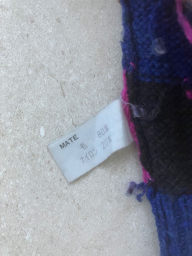 70s Issey Miyake インターシャ ボートネックニット 初期