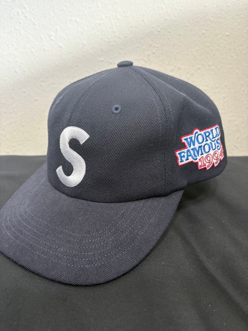 SUPREME World Famous S Logo キャップ　ネイビー