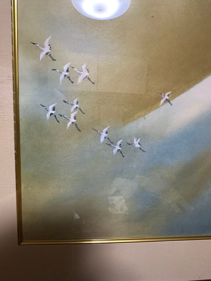 横山大観　作　霊峰飛鶴　リトグラフ　日本画　二重箱　　シール　美品