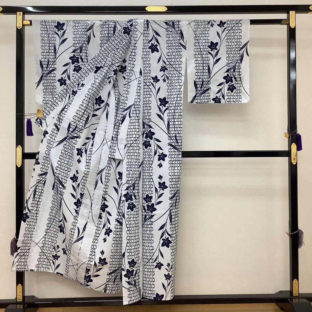 c-447　綿絽　浴衣　夏着物