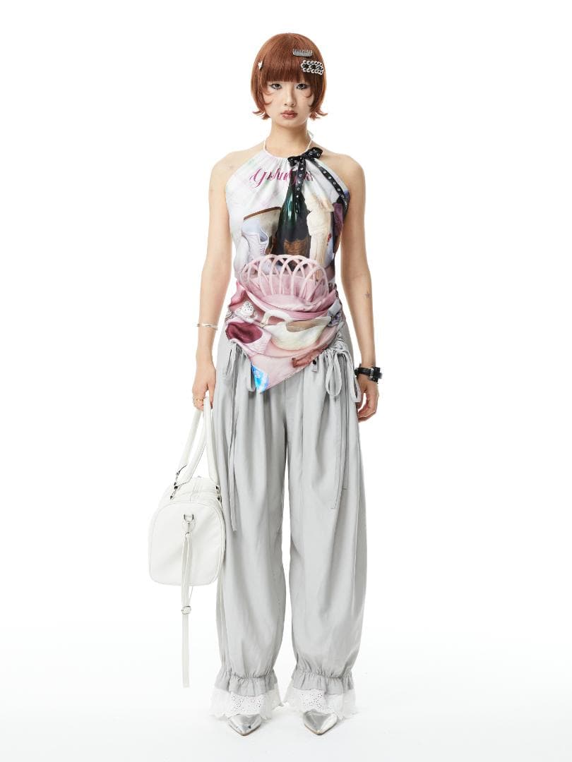 YoshuYuki　ギャル プリント ホワイト キャミソール