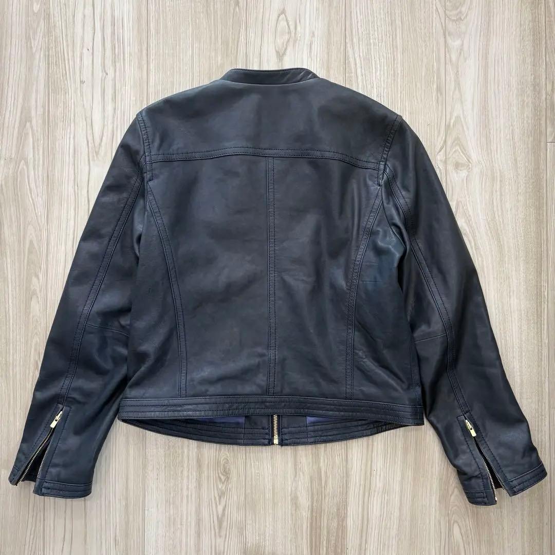 【美品】23AW TOMORROWLAND レザージャケット 40 ネイビー
