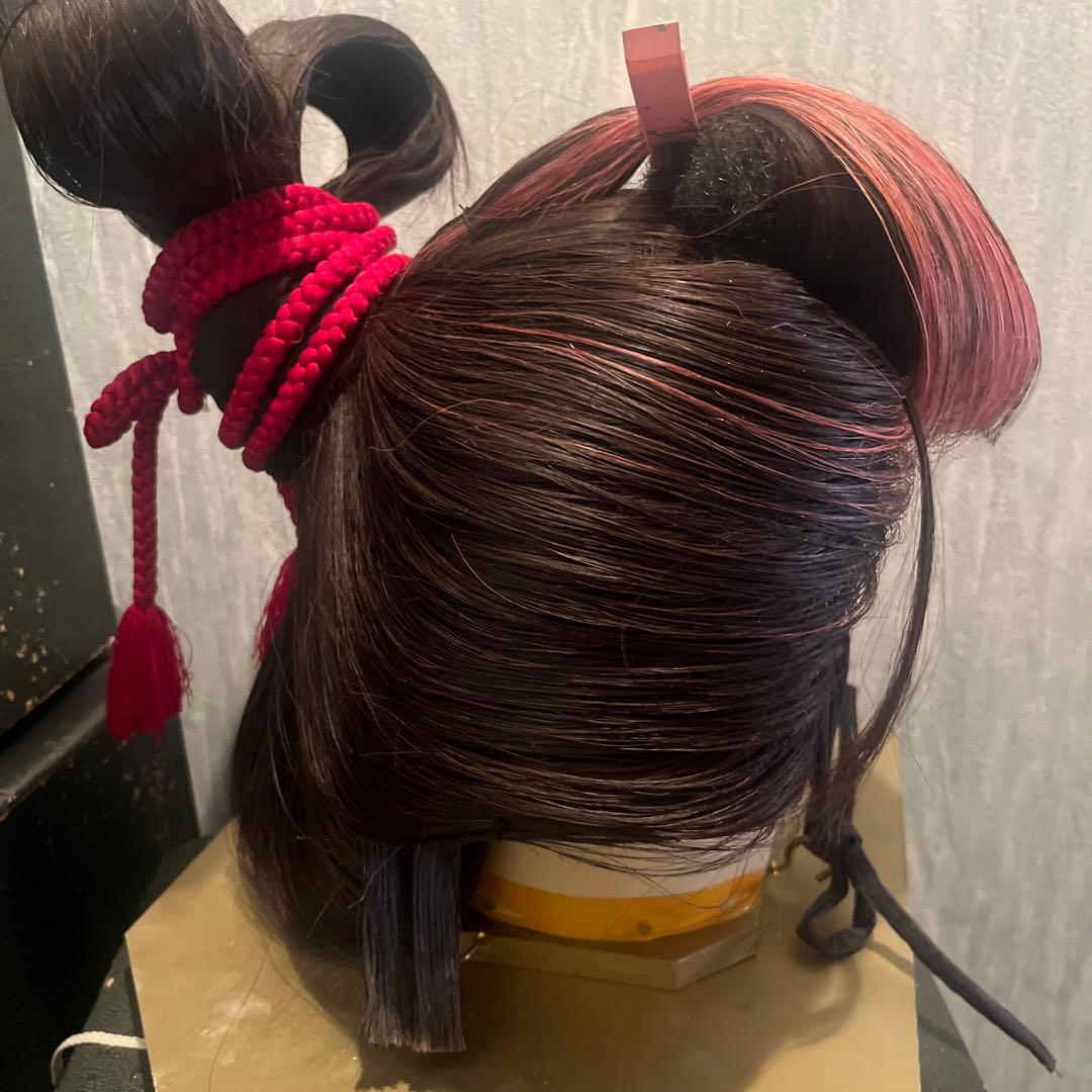 大衆演劇カツラ　女形 黒とピンク