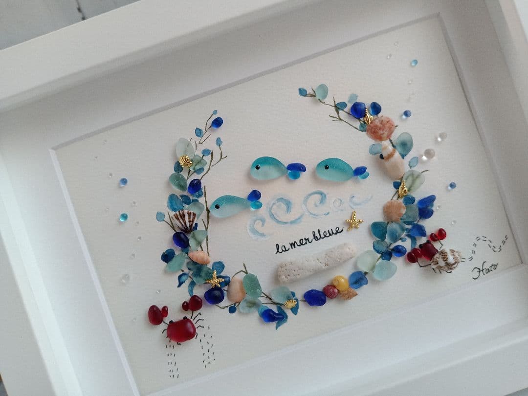 シーグラスアート　ぷうこ様　ご確認用　４点