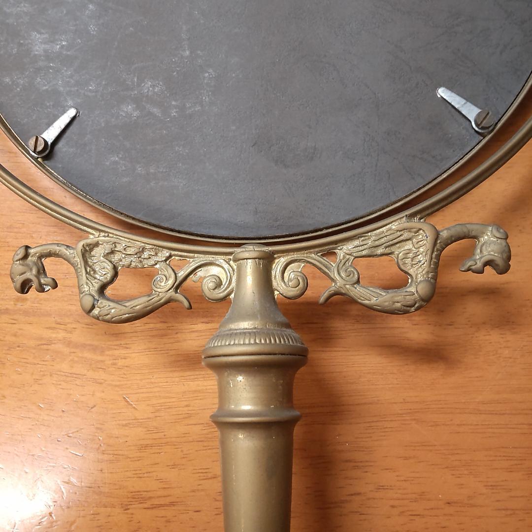 アンティーク仕上げ　鏡 ミラー スタンドミラー 卓上ミラー 卓上鏡 真鍮　ゴール