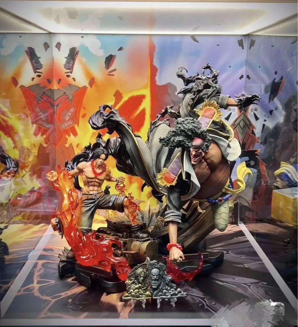 ワンピース　エース　戦う　黒ひげ　ガレージキット　フィギュア　完成品