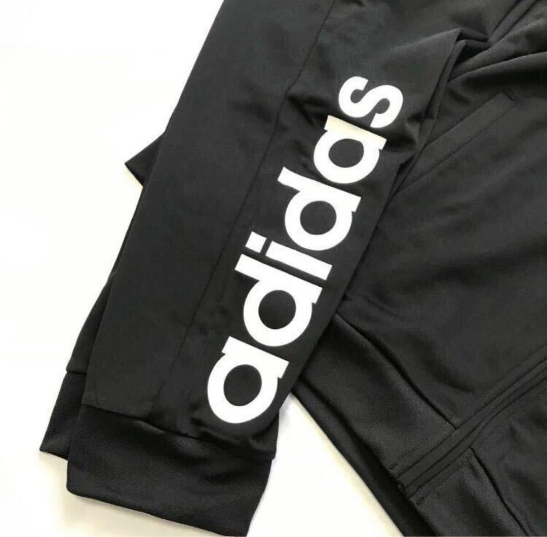 P117新品【L】黒 アディダス セットアップ ジャージ ロゴ刺繍