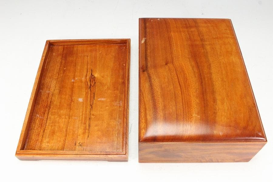 中国美術 文房具 端渓 硯 刻 庭園 箱付(K-LC730)