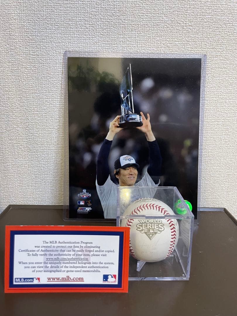 希少　松井秀喜2009年ワールドシリーズ MVP記念直筆サインボールと写真セット
