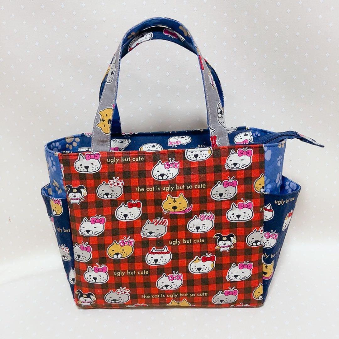 チャッピー。 A4サイズ トートバッグ ポーチ ねこ生地パッチワーク