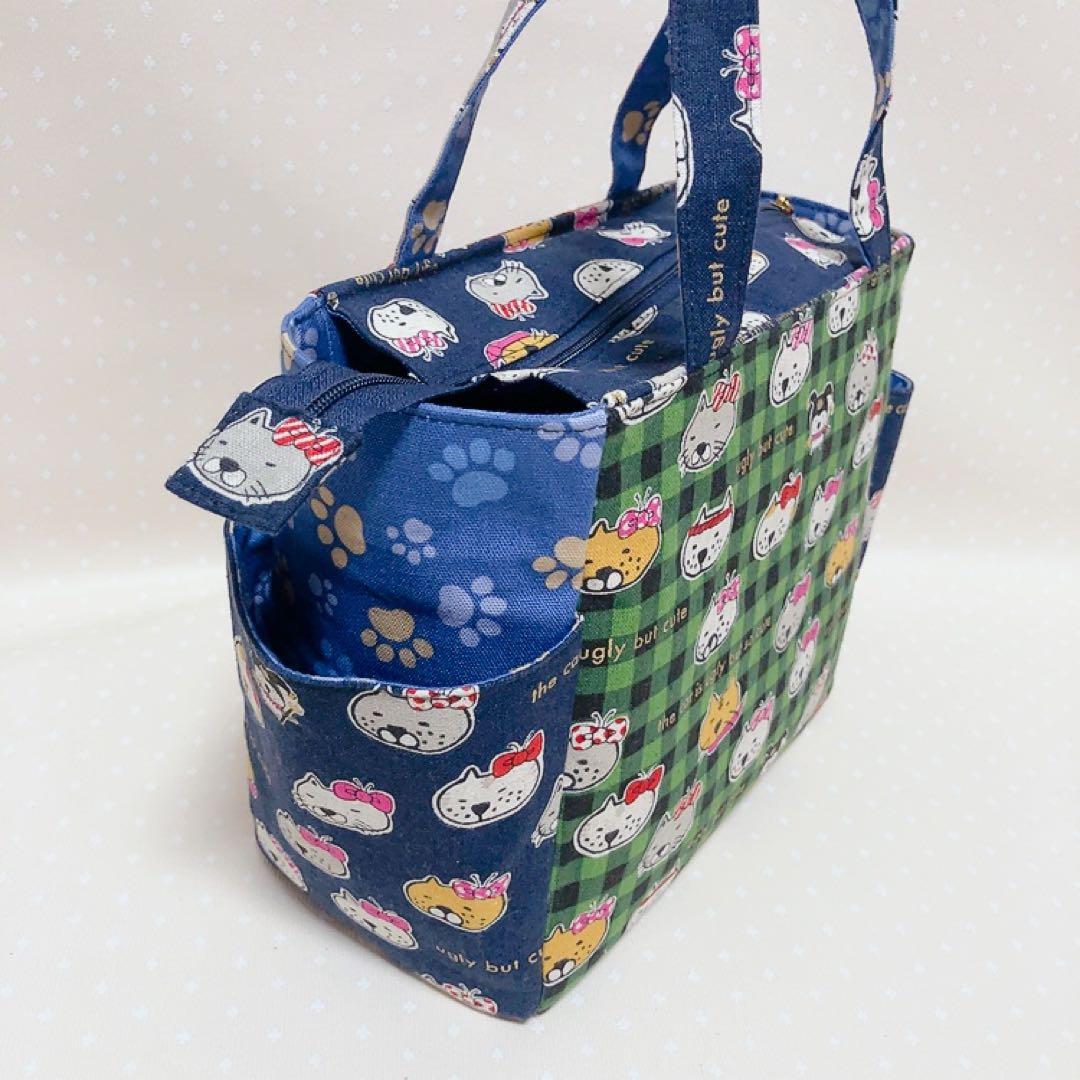 チャッピー。 A4サイズ トートバッグ ポーチ ねこ生地パッチワーク