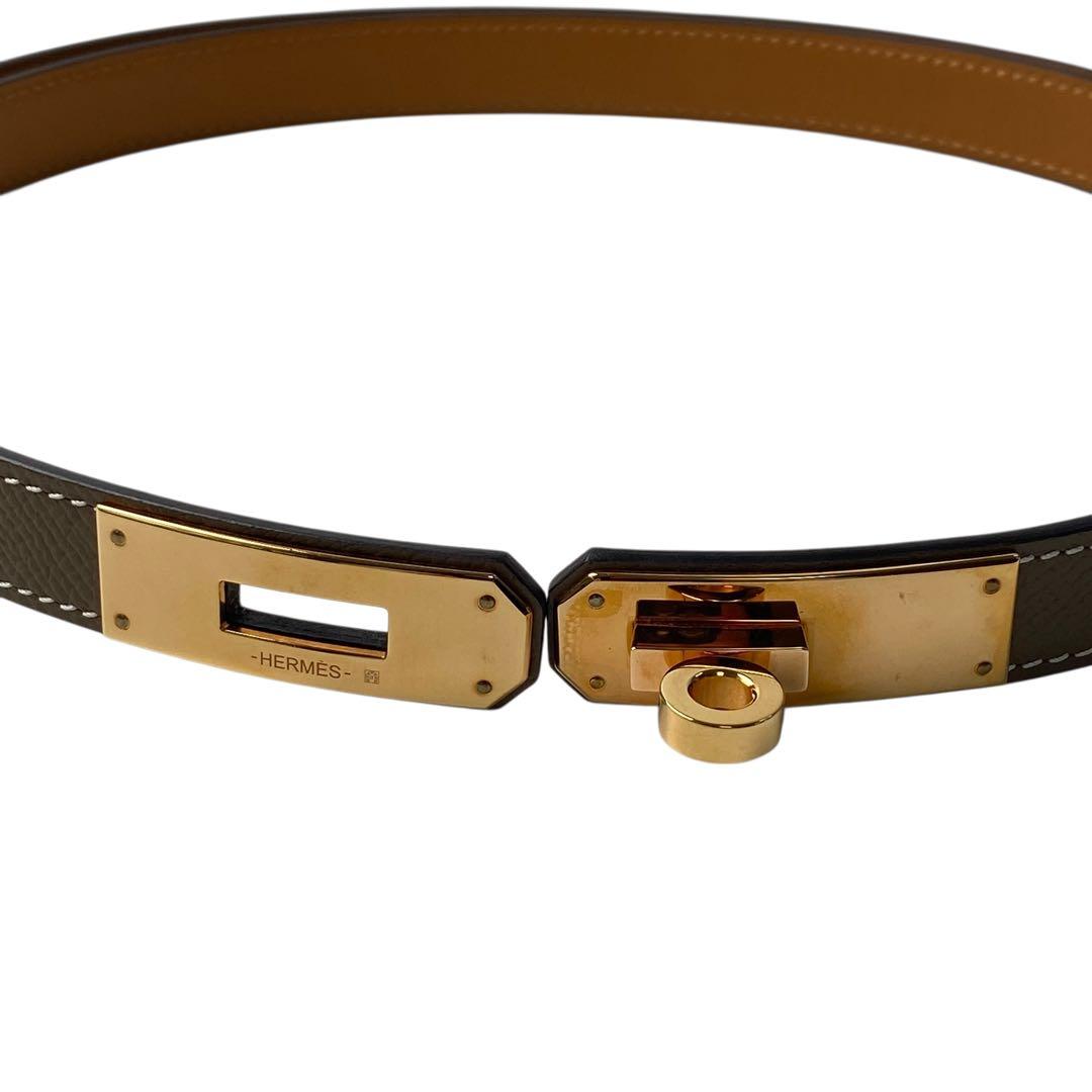美品 エルメスHERMES ケリーベルト B刻印 ゴールド金具 エトゥープ