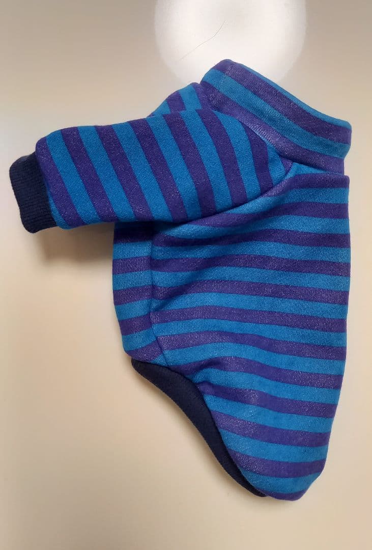 青、パープル系　ボーダー裏毛