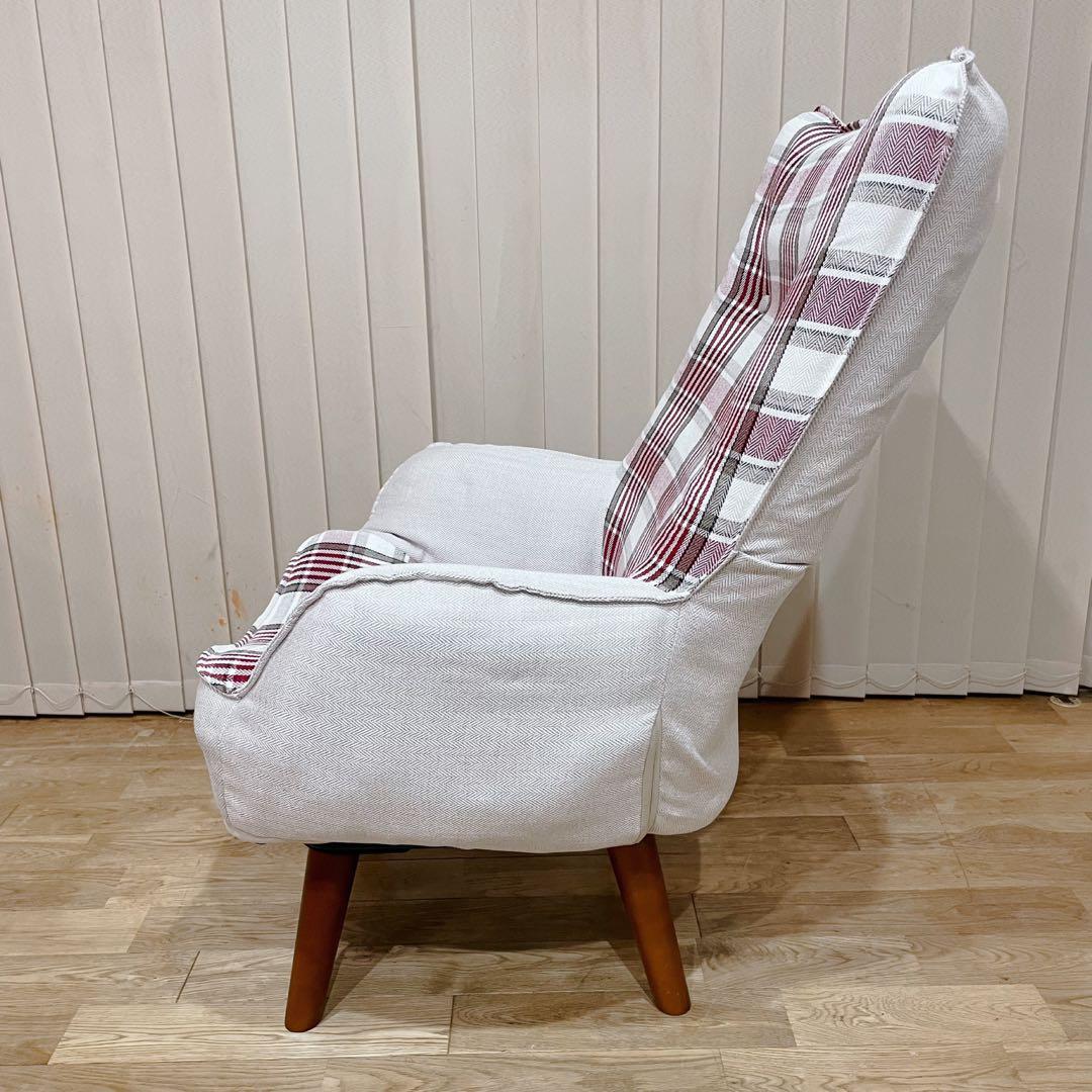 ドウシシャ 回転式ハイバックルームチェア ダイニングチェア ニルス レッド