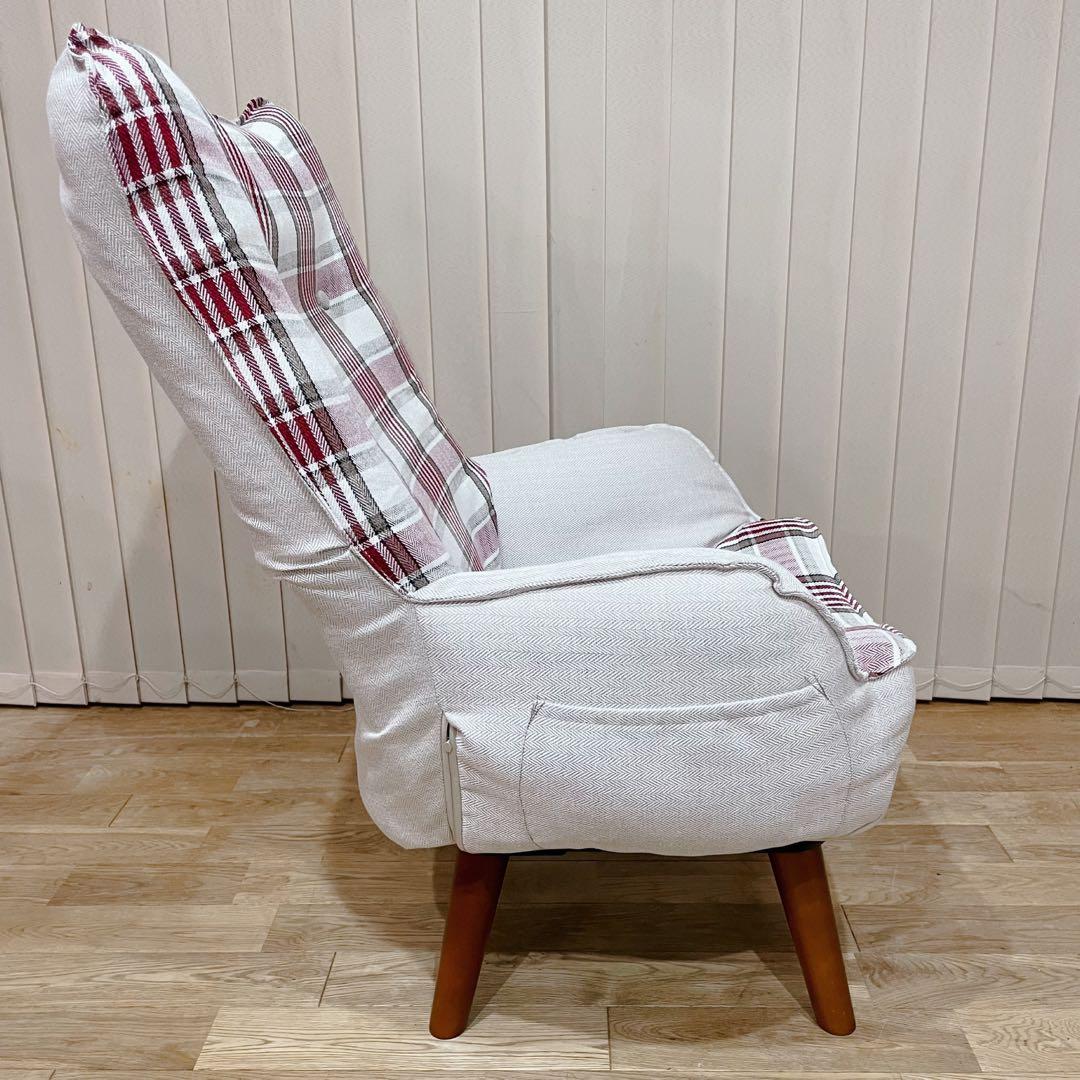 ドウシシャ 回転式ハイバックルームチェア ダイニングチェア ニルス レッド