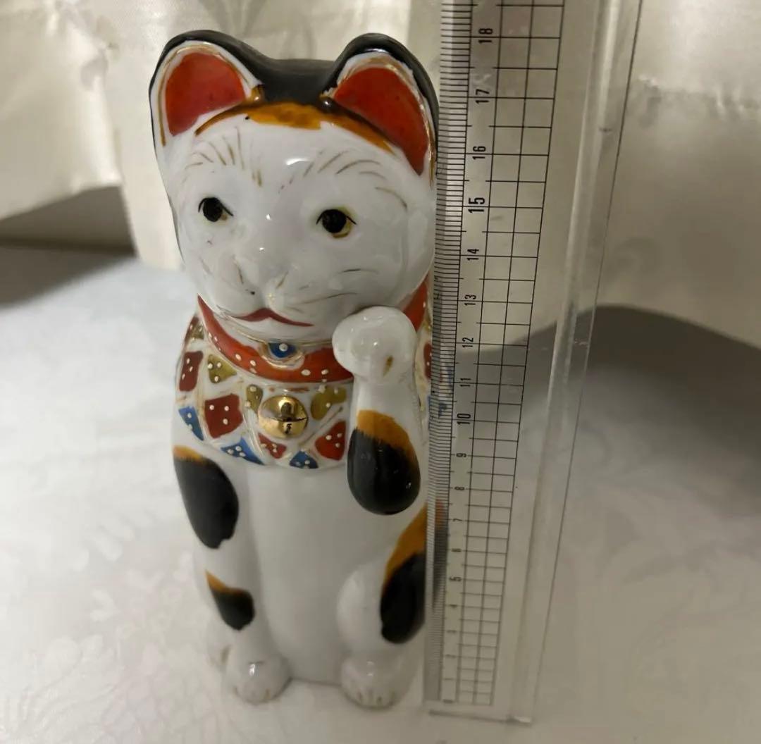 招福　招き猫 アンティーク　古瀬戸　レトロ　縁起物　約１８センチ　猫　置物