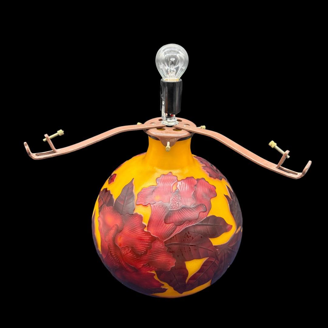 高さ35㎝【希少】【特大】エミールガレ風　レプリカ　ランプ　卓上照明