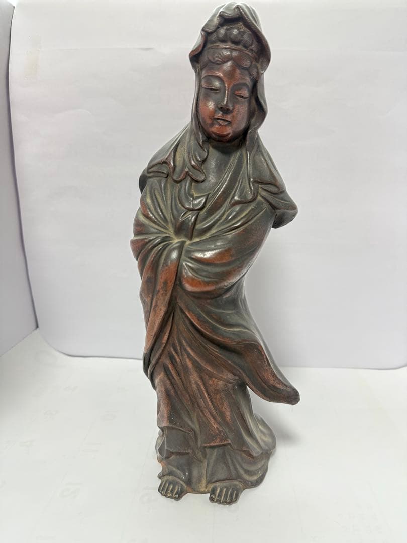 古備前焼　在銘　観音様　置物　送料込み