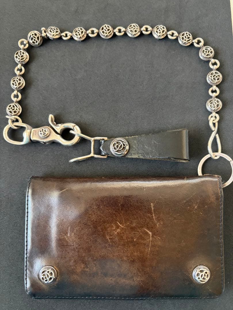 クロムハーツ　ウォレットチェーン ベルトループ　1ZIPウォレット　フローラル