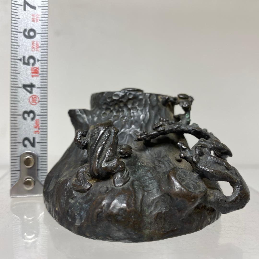 古銅　木に蛙　水滴　115g タエカ　東さ7-1124☆2F
