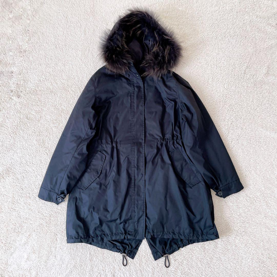 【美品】23区　洗える　モッズコート ダウン ファー ライナー 44 黒