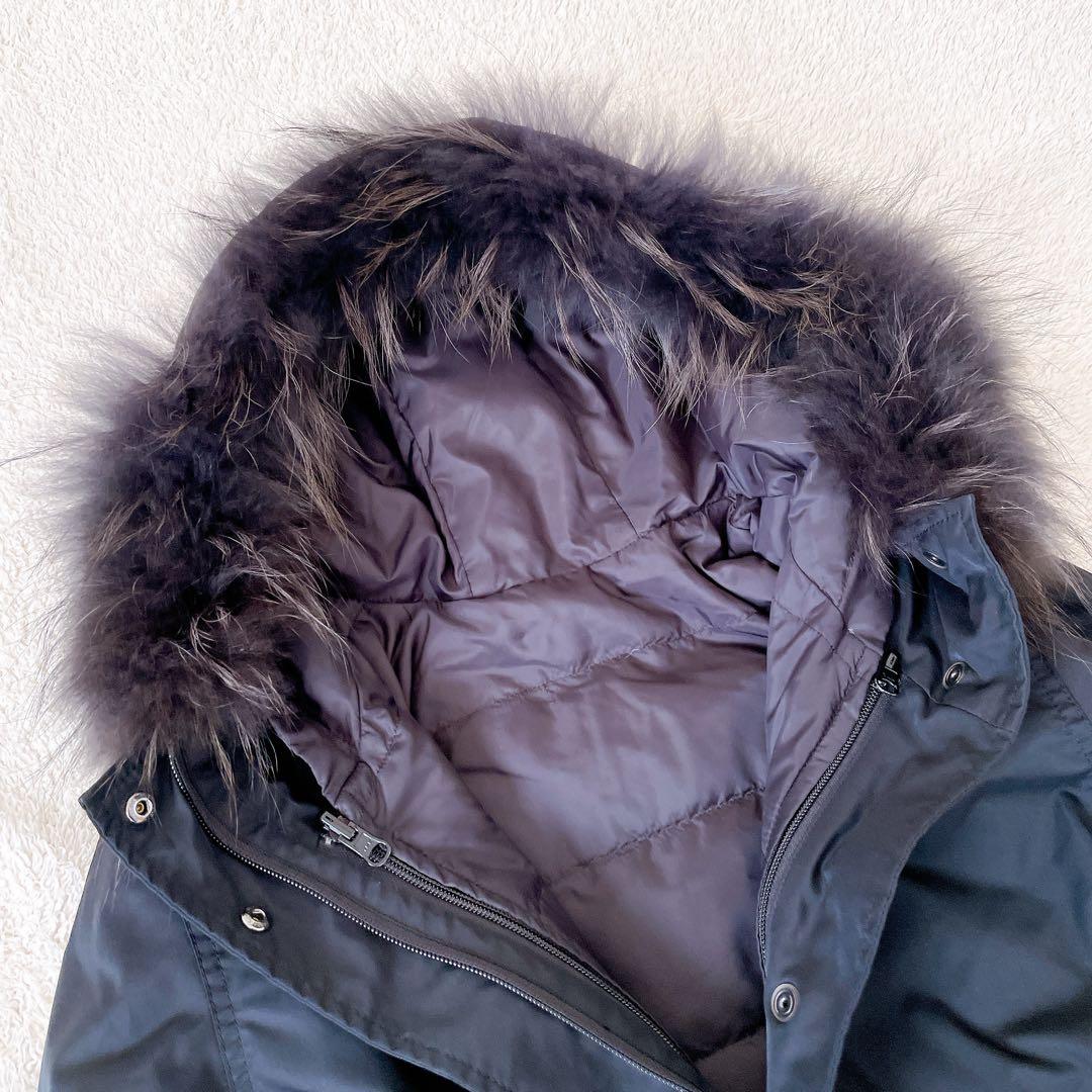 【美品】23区　洗える　モッズコート ダウン ファー ライナー 44 黒