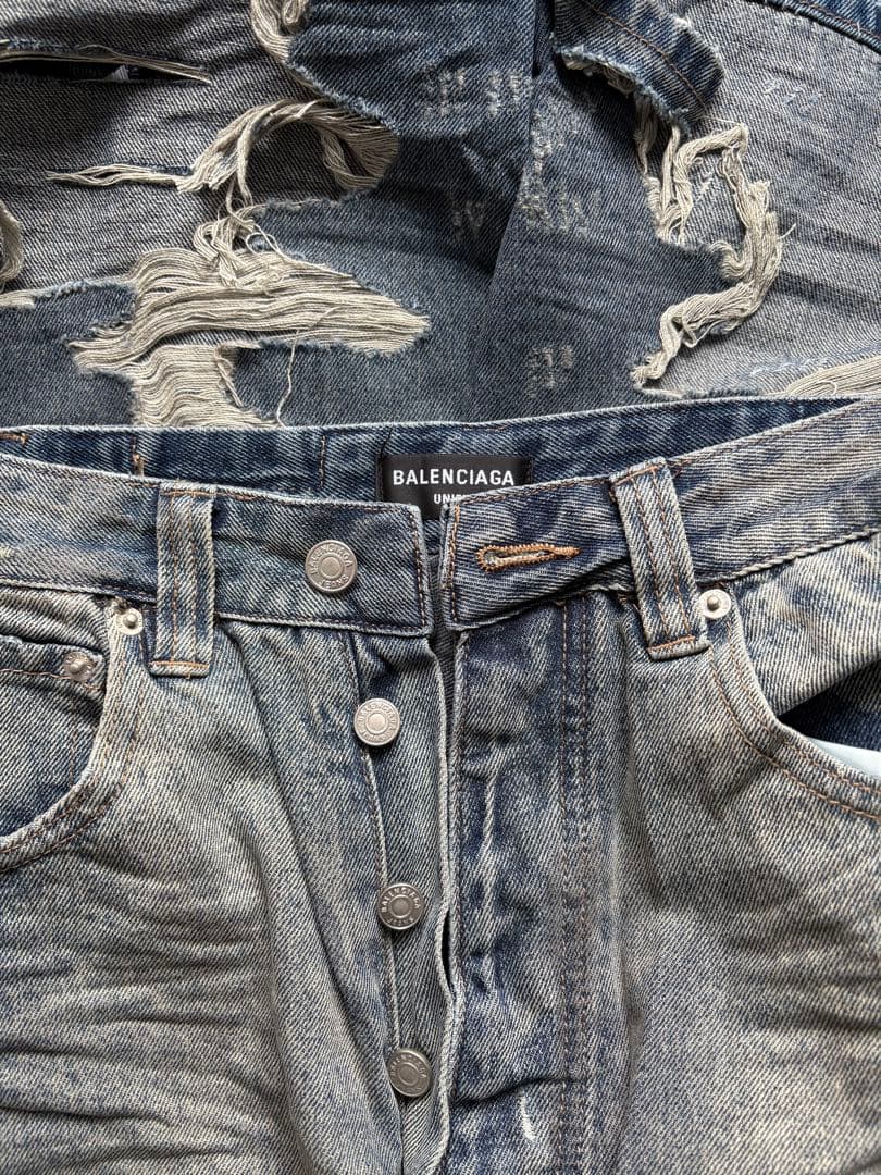 BALENCIAGA 23sS デストロイバギーデニム XS