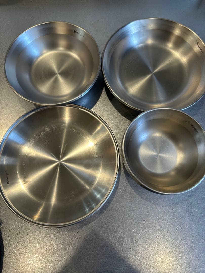 スノーピークテーブルウェアセットLファミリー （ステンレス製ボウル収納袋付き）