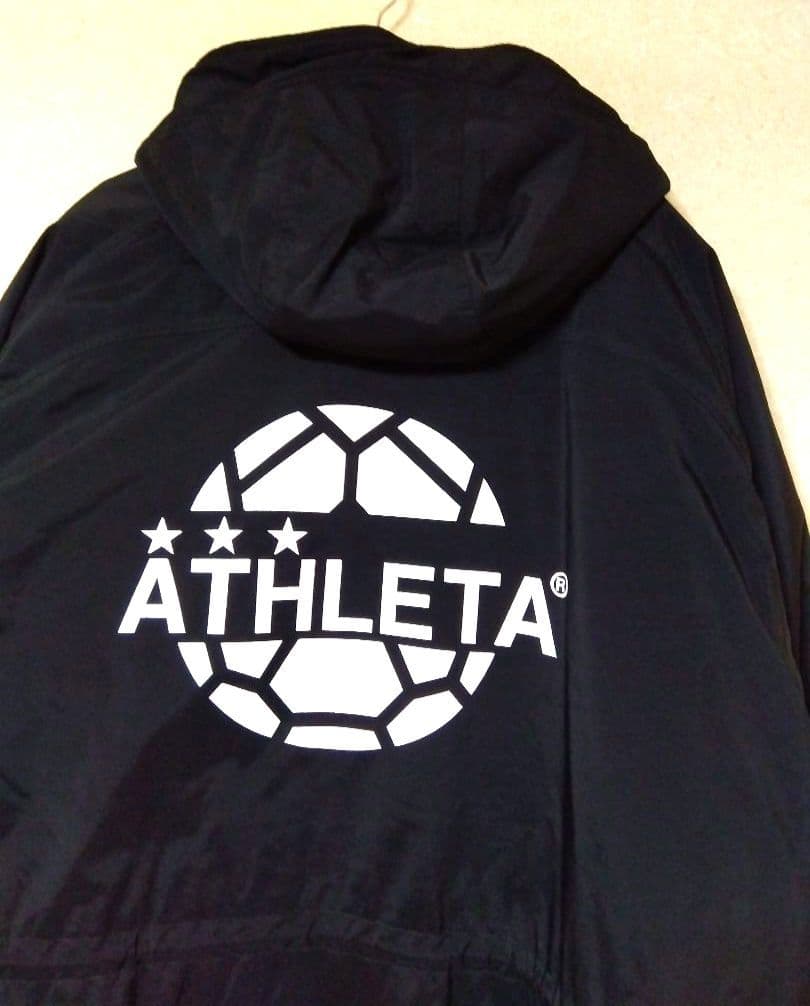 ATHLETA　ベンチコート　黒　アウター　アスレタ　美品　コート サッカー