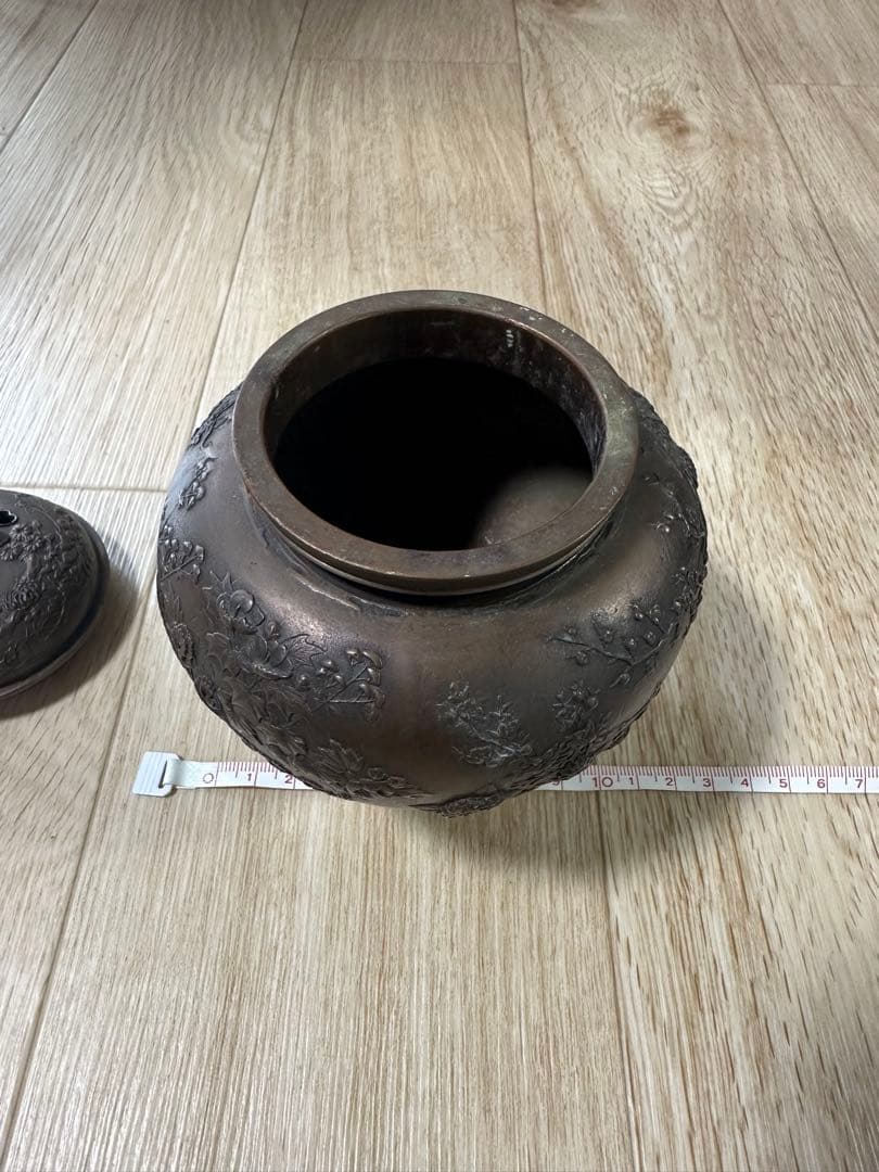一点限り　高級　中古品　蝋型鋳銅 三つ足香炉 金工作家 村田宏作