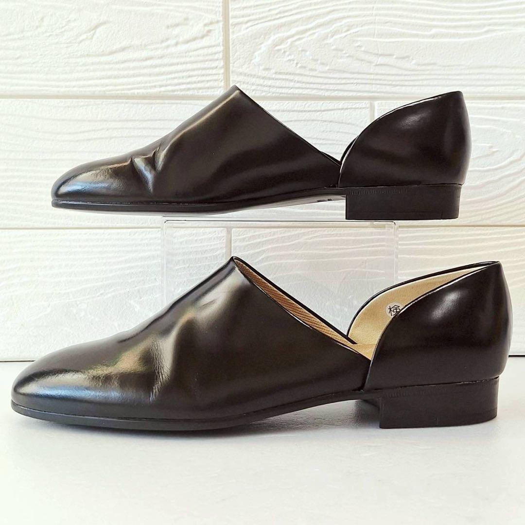 B2080【美品】ハルタ spock レザーローファー 25.5 EE 黒