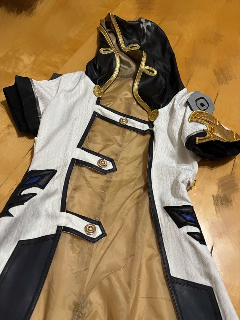 原神 アルベド 三分妄想 フルセット コスプレ衣装Sサイズ、靴、ウィッグ