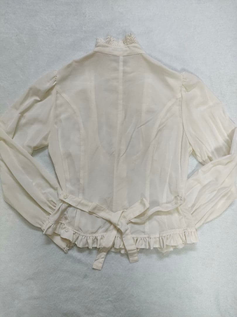 Innocent World リボン付きブラウス 長袖 アイボリー