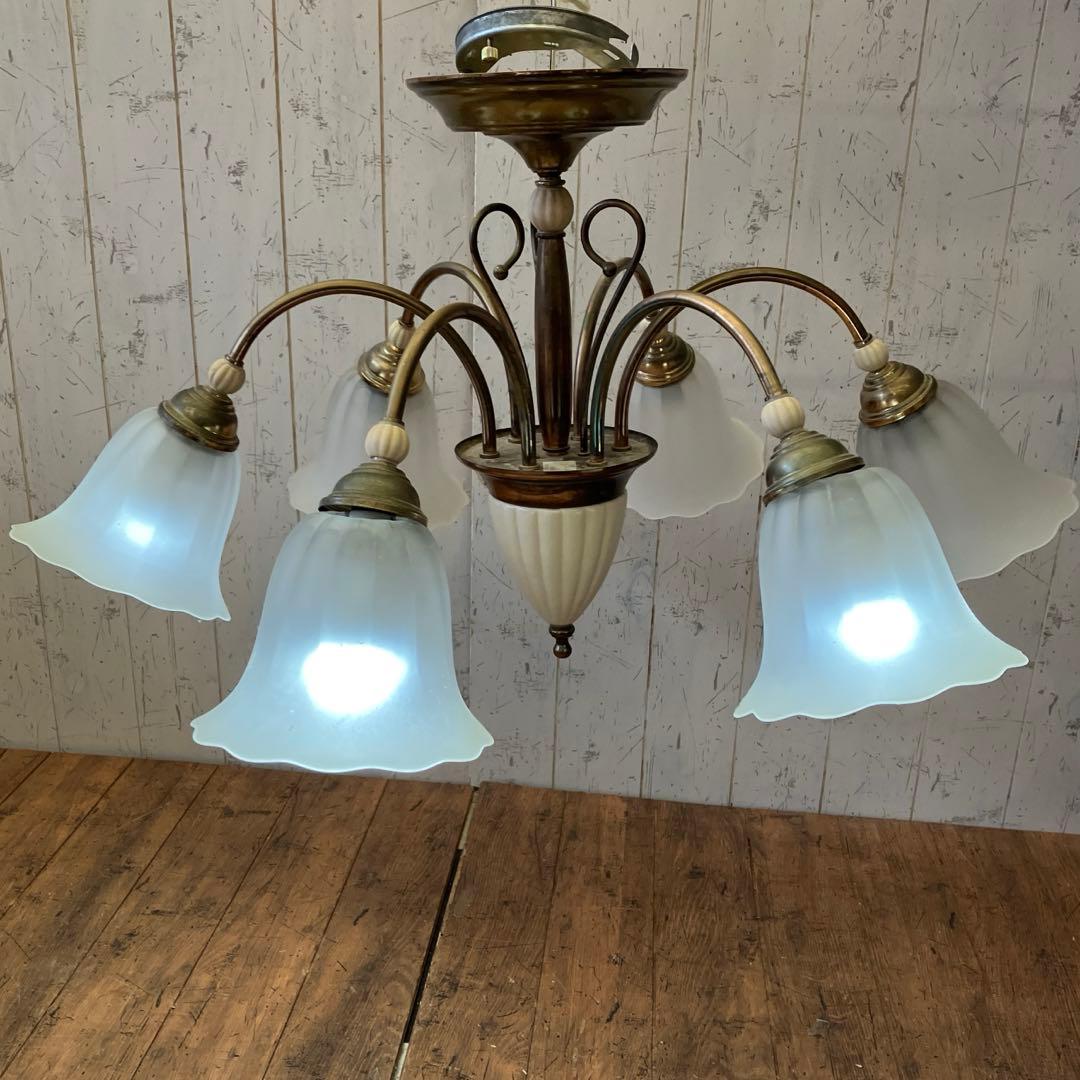 アンティーク コイズミ 白熱灯器具 シャンデリア 天井照明 6灯 96年製