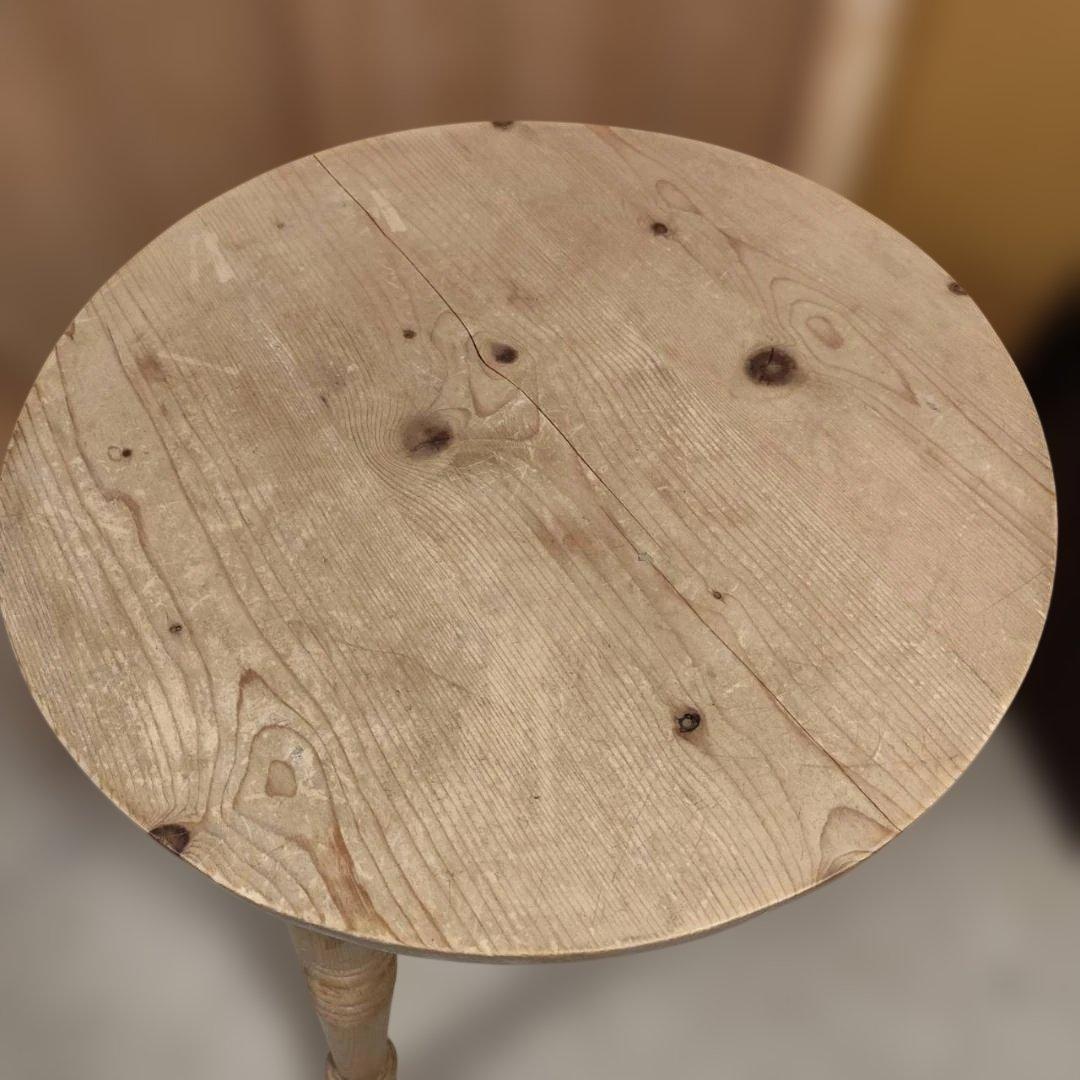 英国風 クリケットテーブル 無垢材 ろくろ脚 アンティーク 丸テーブル