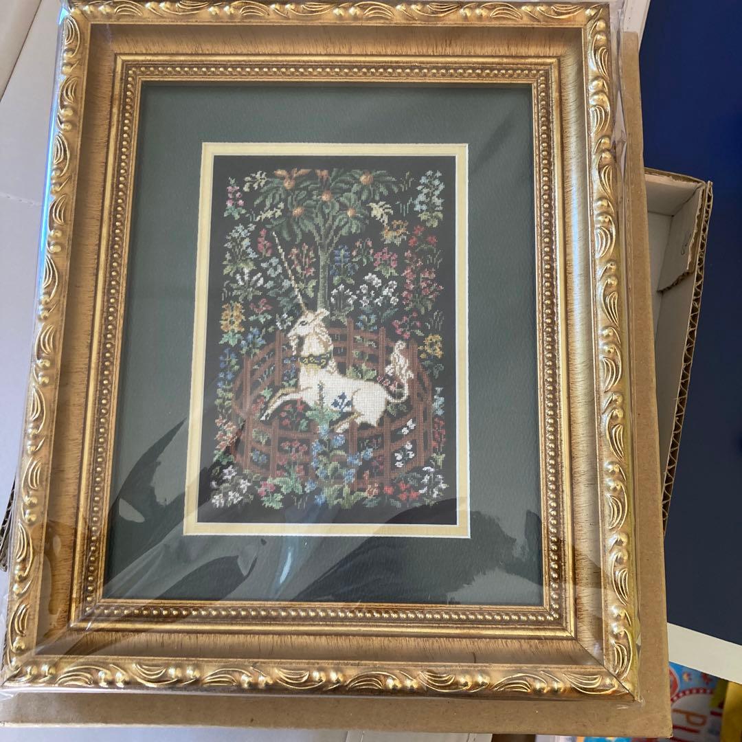 刺繍　アート ユニコーン　ゴブラン