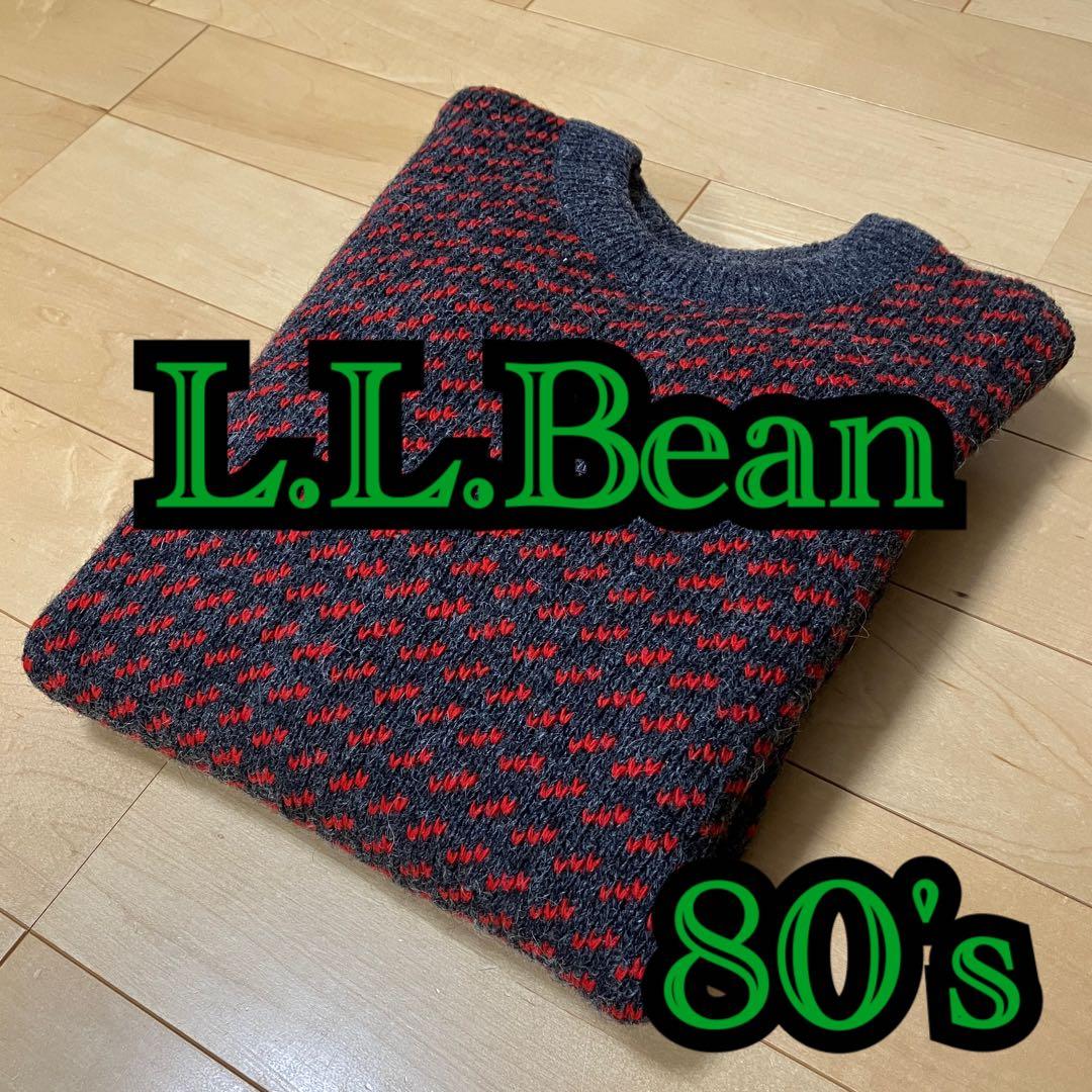 80s L.L.Bean バーズアイ 赤 ノルウェー製