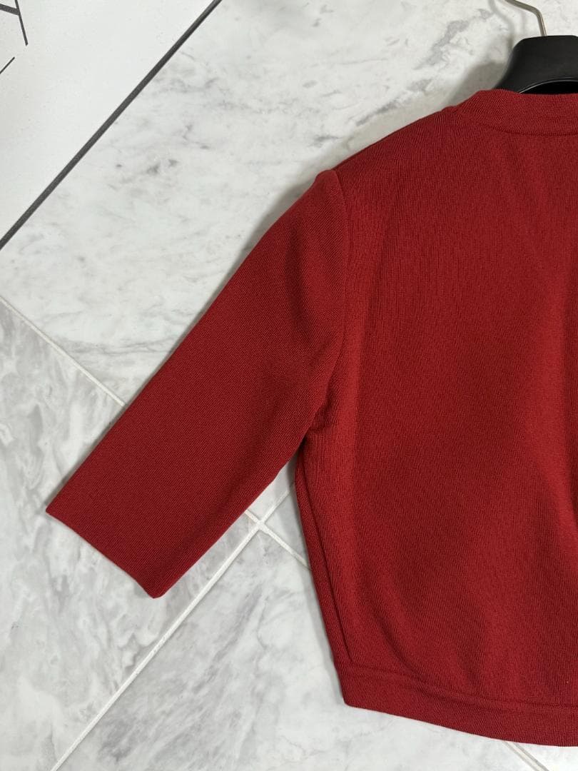 未使用級★Rene ルネ ボレロ 34 レッド ロゴプレート